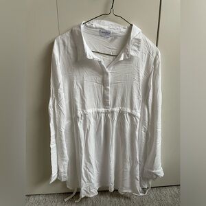 Seraphine belted maternity blouse